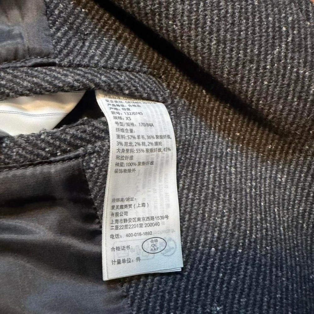 Abercrombie&Fitch Grey Wool Blend Double Breasted Coat XS - Picture 5 of 7